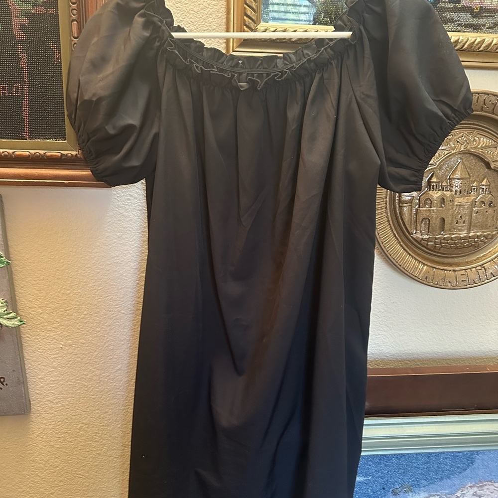 Chic Black Puff Sleeve Dress